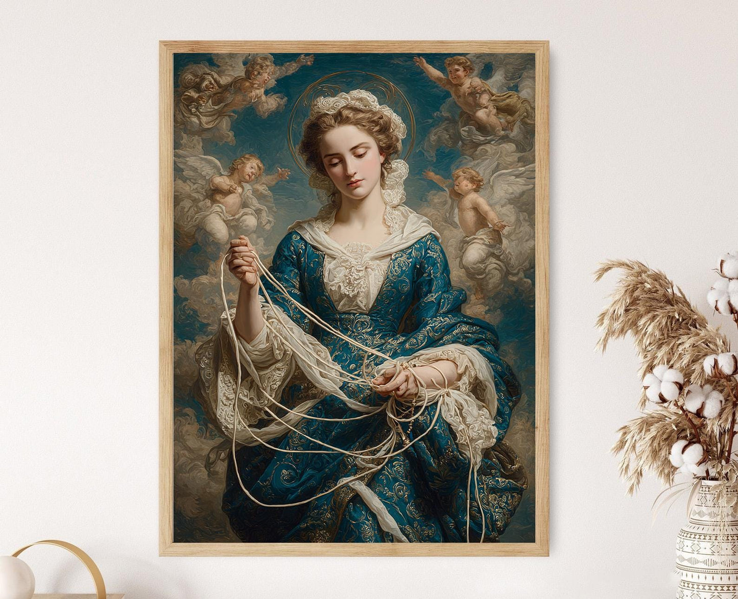 Affiche Vierge Marie Défaites des Nœuds – Poster Art Catholique