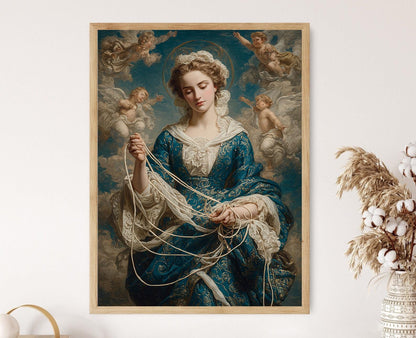 Affiche Vierge Marie Défaites des Nœuds – Poster Art Catholique