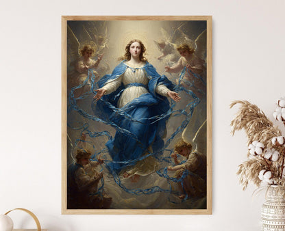 Affiche Vierge Marie Défaitrice des Nœuds – Poster Catholique Dévotionnel