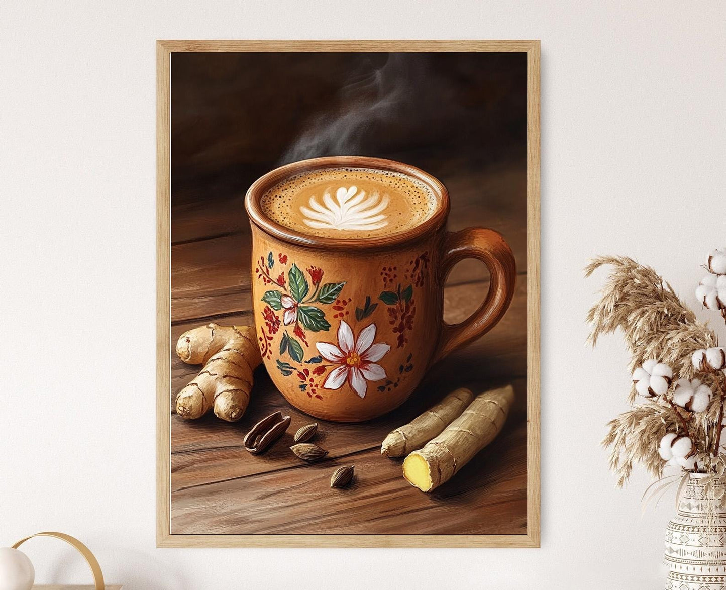 Affiche Chai Kulhad – Illustration d'une tasse de thé rustique indienne