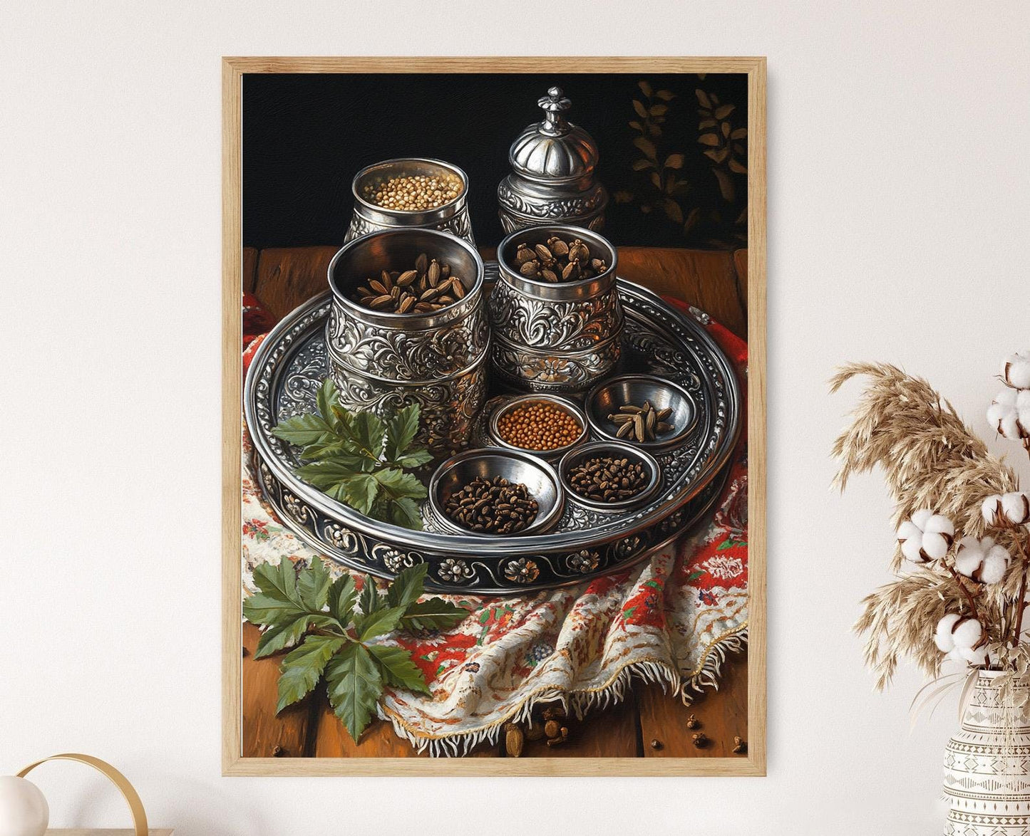 Affiche Paandan : Illustration Traditionnelle de Feuille de Bétel & Épices