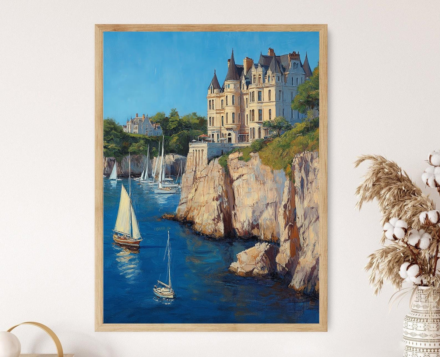 Affiche Newport Rhode Island – Art des manoirs de l'âge d'or et vue sur le port