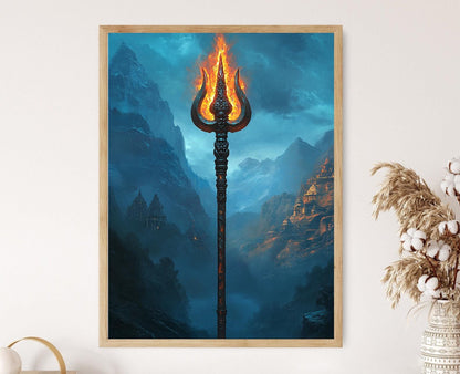 Affiche Trident Himalayen – Impression d'Art Sacré Hindou