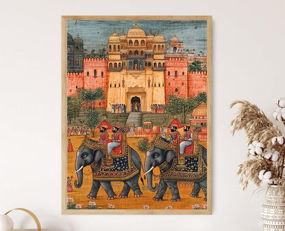 Affiche Éléphant Rajput – Poster de la Parade Royale Rajasthani