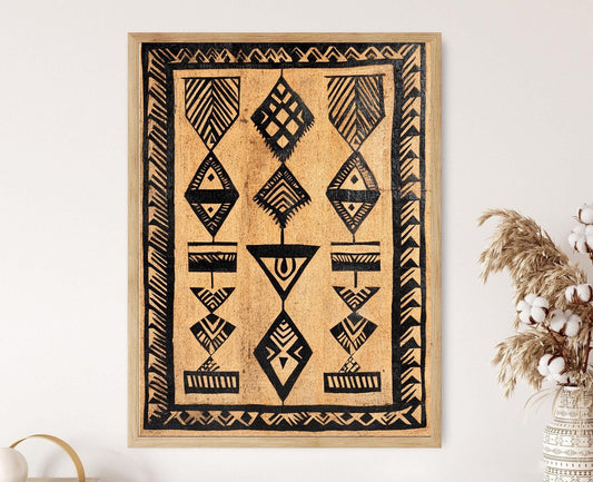 Affiche Tapa Fidjienne – Poster Art Motif Traditionnel Décoratif