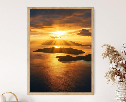 Affiche Lever de soleil à Fidji – Poster Décor lumineux sur l'océan