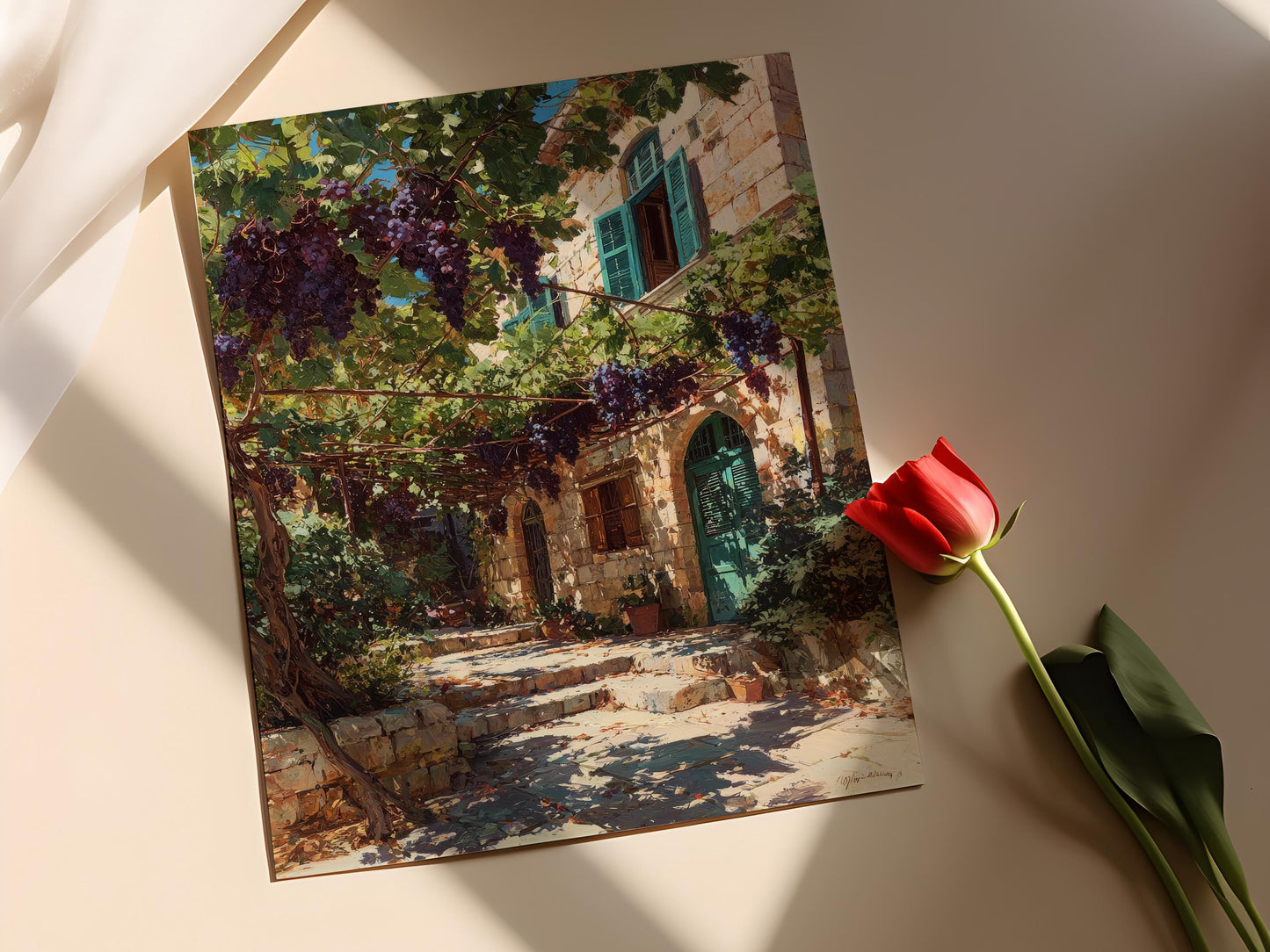 Affiche Vignoble Hebron – Art mural Palestinien en illustration vectorielle