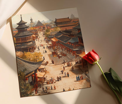 Affiche Tang Dynasty – Poster Marchés animés de Chang'an