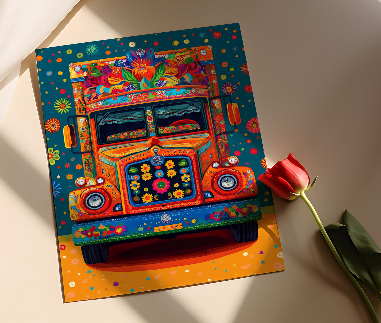 Affiche Art de Camion Punjabi – Impression Colorée d'Inde