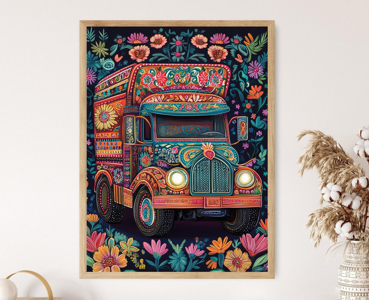 Affiche Art de Camion Pakistanais – Illustration Folklorique Colorée