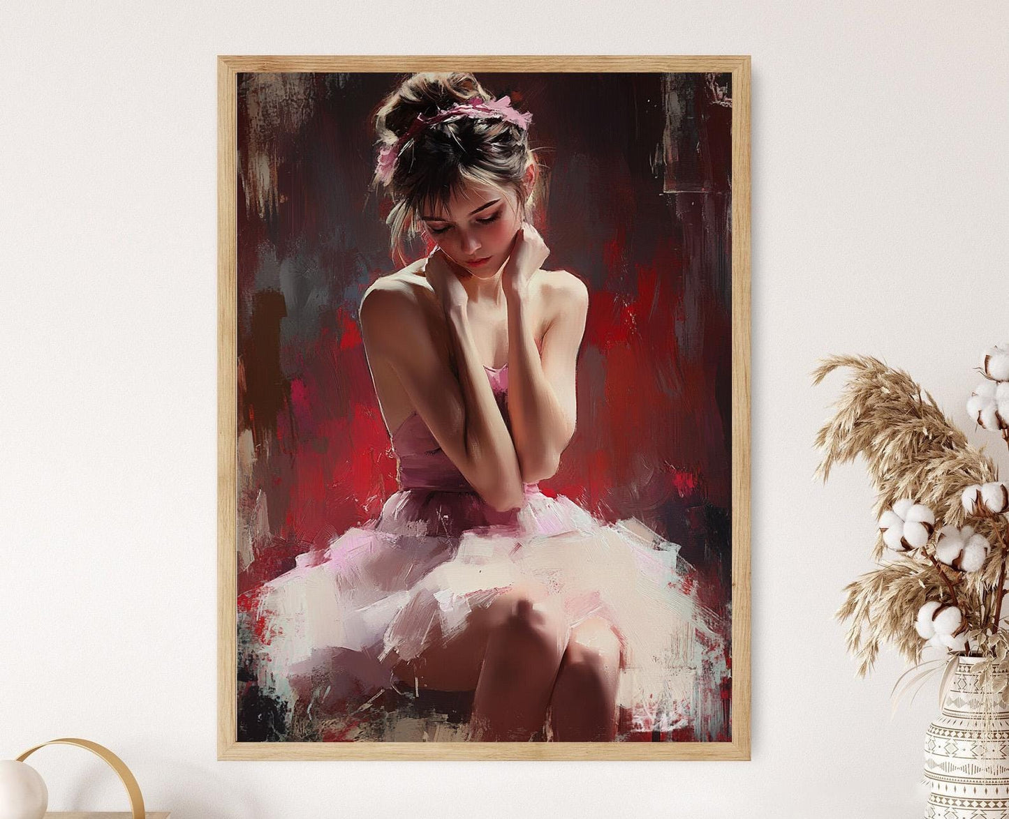 Affiche Élégance du Ballet – Impression Artiste d'une Danseuse en Tutus Blanc