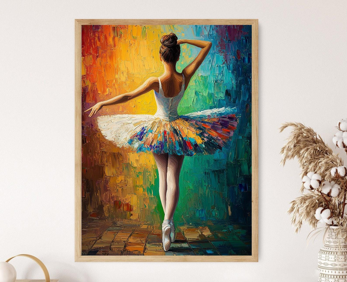 Affiche Danseuse de Ballet Élégante – Art Coloré pour Studio de Danse
