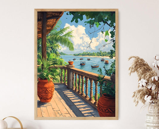 Affiche Khulna – Illustration de la Vie Fluviale au Bangladesh