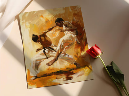 Affiche Capoeira – Poster Art Mural Vibrant des Danseurs Afro-Brésiliens