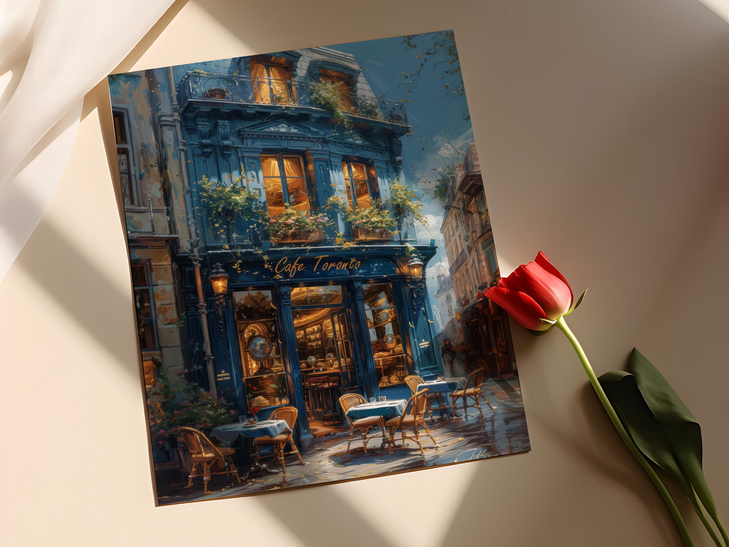 Affiche Toronto – Peinture colorée de café, souvenir idéal de la ville