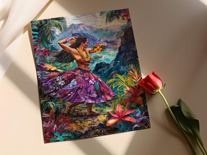 Affiche Hula Traditionnelle – Impression Art de Foliage Tropical
