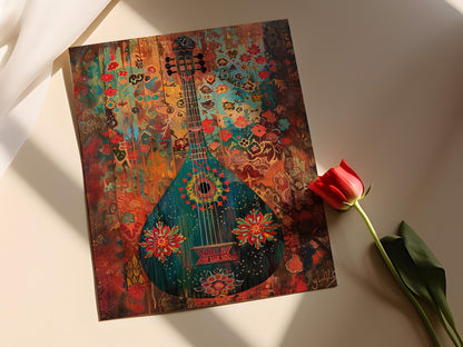 Affiche Jaltarang – Poster Art du Jaltarang avec motifs décoratifs