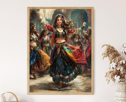 Affiche Danse Dabke Libanaise – Illustration Art Print Vibrante