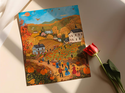 Affiche Festival de la Récolte Nostalgique – Peinture Folk à la Grandma Moses