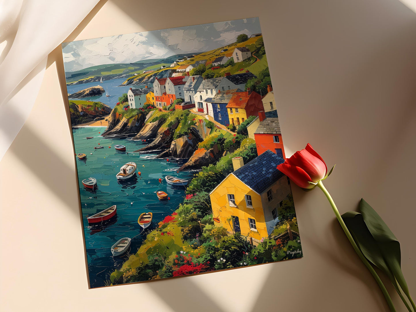 Affiche Côte Irlandaise – Poster Art Coloré de Dingle Harbour