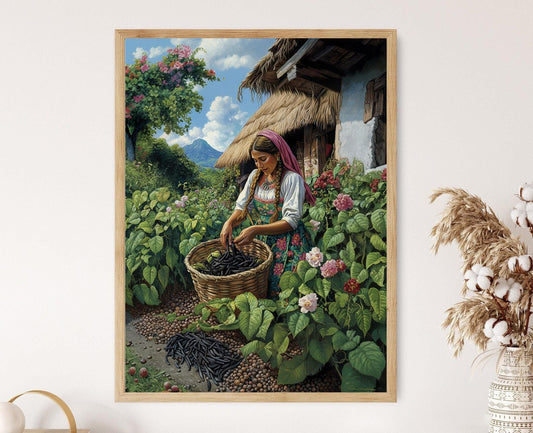 Affiche Vanille Totonac – Illustration de la Récolte de Veracruz