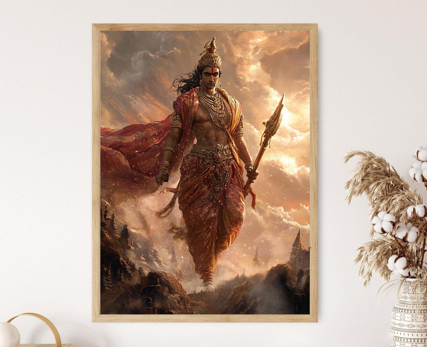 Affiche Roi Ashoka – Impression Art de l'Ancien Règne Maurya et Paix Bouddhiste