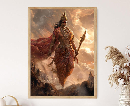 Affiche Roi Ashoka – Impression Art de l'Ancien Règne Maurya et Paix Bouddhiste