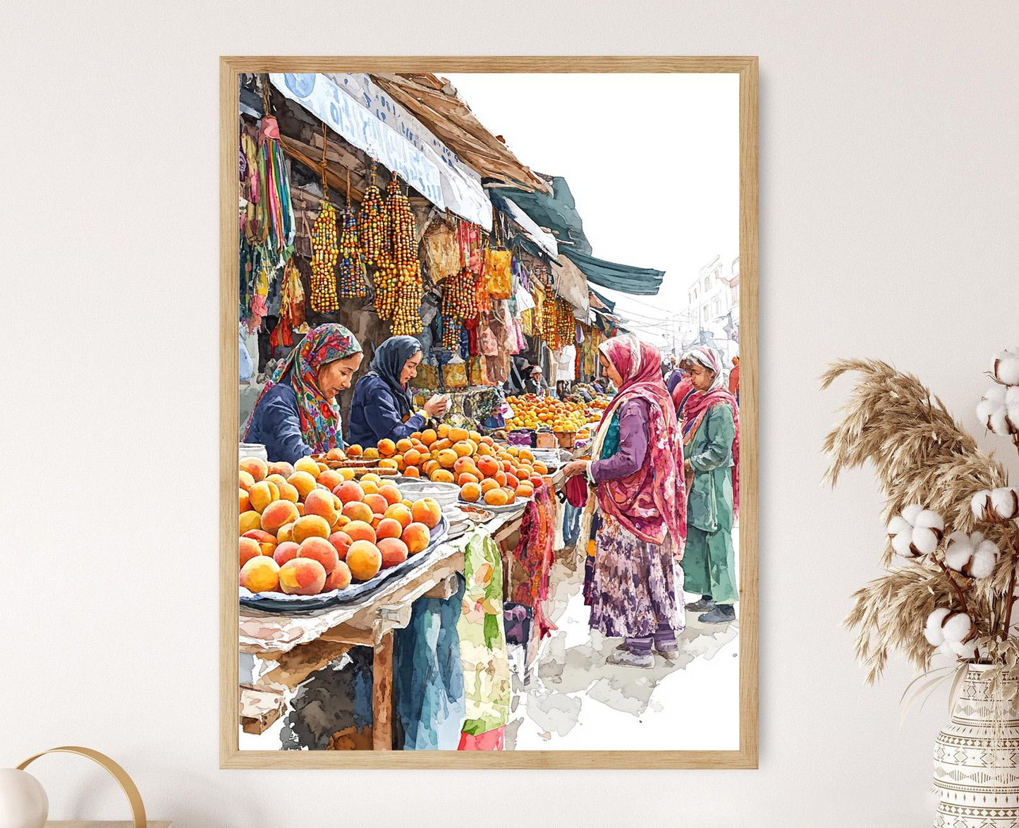 Affiche Marché Ladakhi – Illustration du Bazaar Himalayen