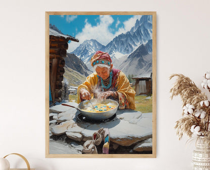 Affiche Femme Ladakhi – Art de Perak, Culture Himalayenne