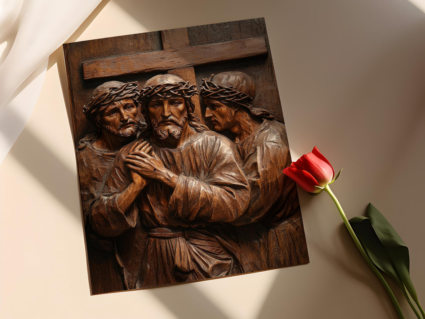 Affiche Stations de la Croix – Art Catholique pour Prière Décoratif