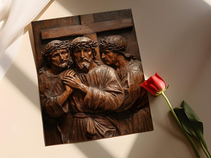 Affiche Stations de la Croix – Art Catholique pour Prière Décoratif