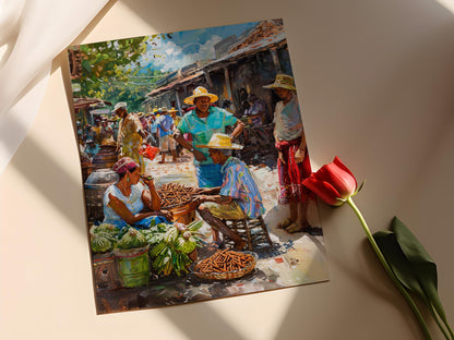 Affiche Marché de Cigares Cubains – Poster Éblouissant de la Vie à Cuba