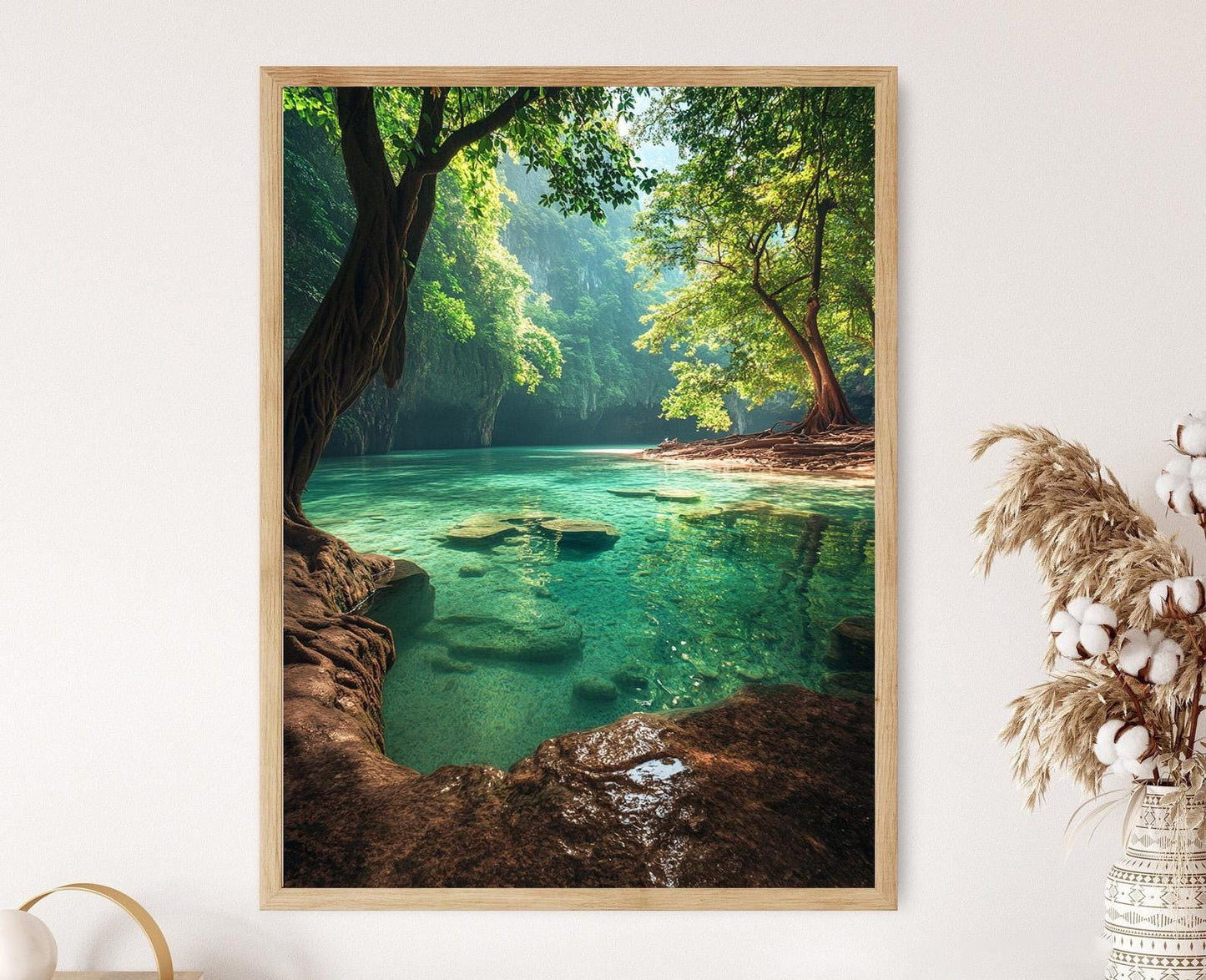 Affiche Émeraude – Poster de l’Art de Krabi, Thaïlande, Eaux Turquoises