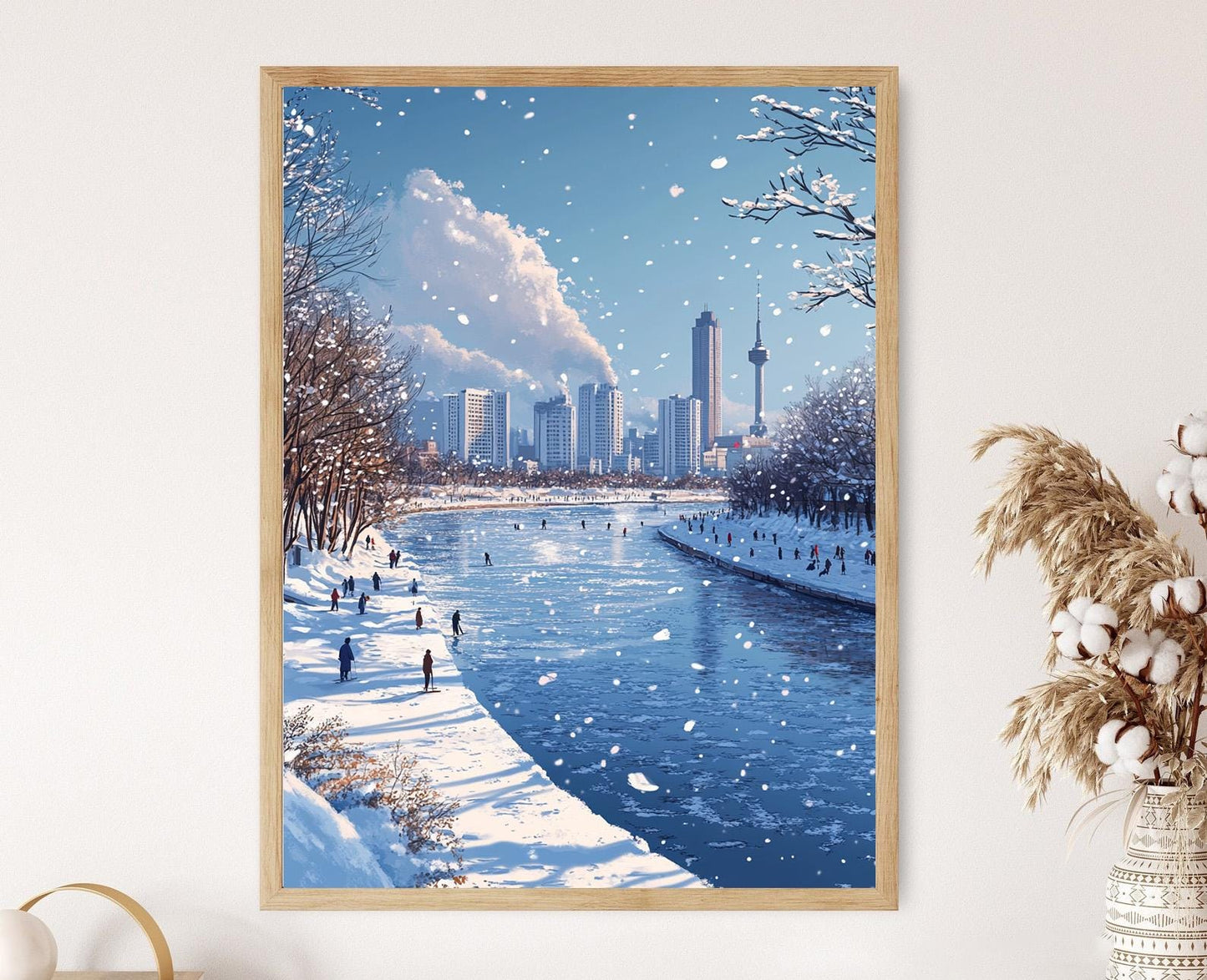 Affiche Scène d'Hiver à Pyongyang – Impression Art du Fleuve Taedong