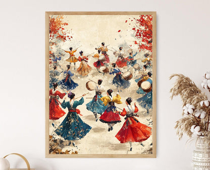 Affiche Danse Folklorique Coréenne – Art des Danseurs en Hanbok