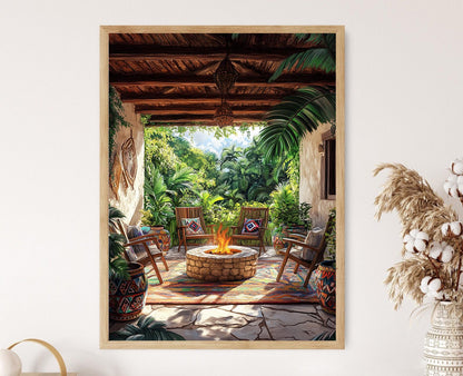 Affiche Belize - Impression Fuego y Diseño, Illustration Tropical Rustic
