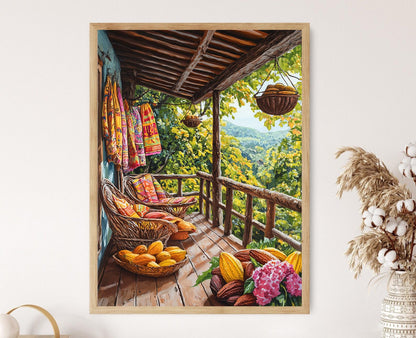 Affiche Belize – Illustration de Vue sur la Jungle Tropicale