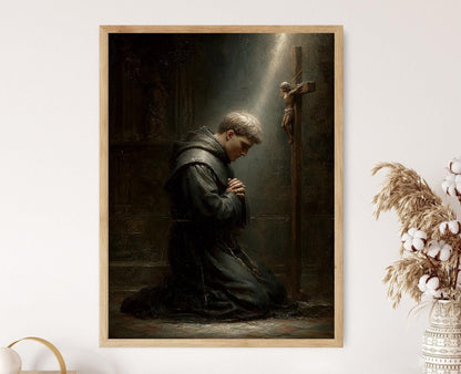 Affiche Saint-Pérégrin – Poster Religieux avec Auréole Monastique