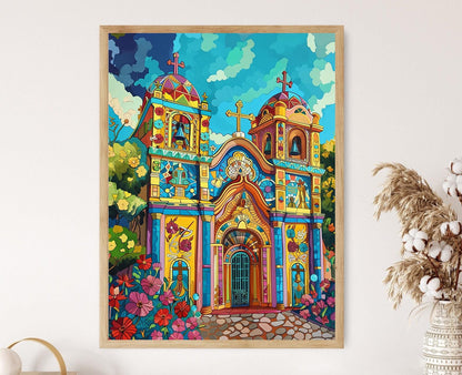 Affiche Église El Rosario – Impression d'Art Architecture Salvadorienne
