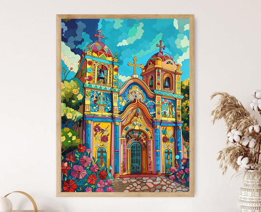 Affiche Église El Rosario – Impression d'Art Architecture Salvadorienne
