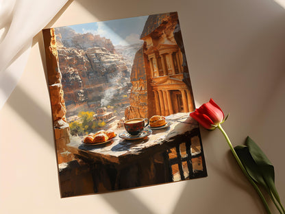 Affiche Café Jordanien à Pétra – Art Vue Balcon Culturelle