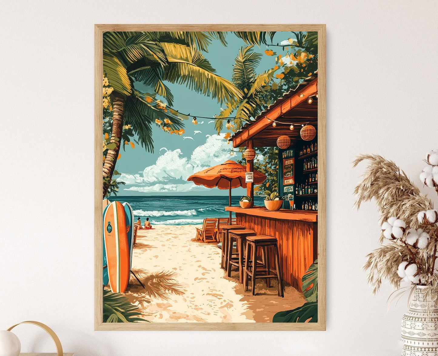 Affiche Playa Tamarindo – Poster Art Bar du Paradis Costaricain