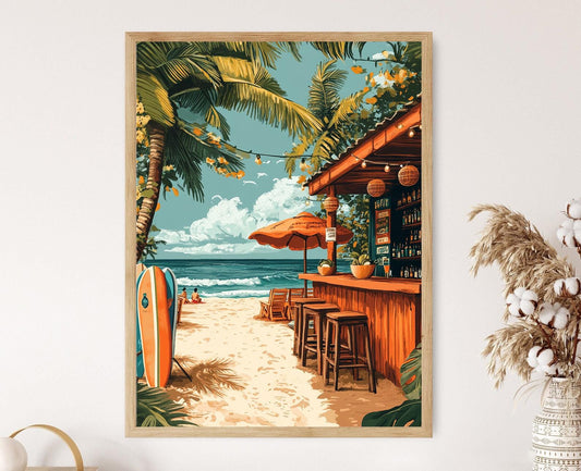Affiche Playa Tamarindo – Poster Art Bar du Paradis Costaricain