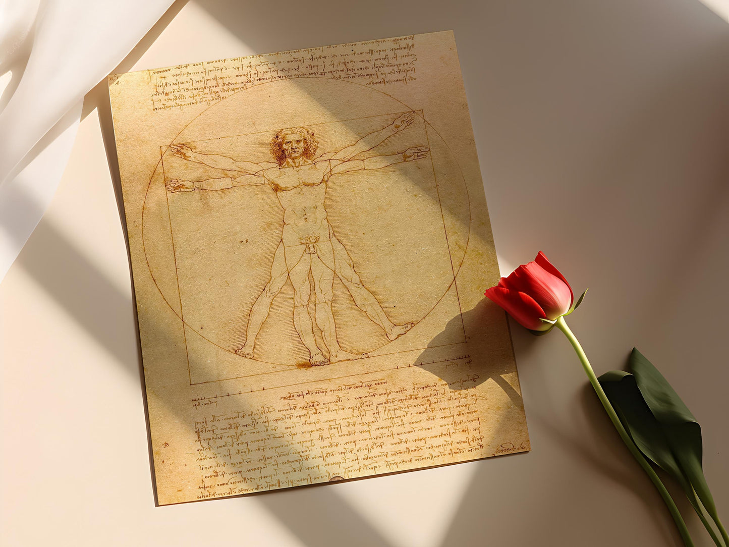 Affiche Vitruve – Poster Art de Léonard de Vinci sur l'anatomie