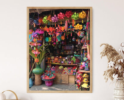 Affiche Village Philippin – Poster Art Coloré du Marché