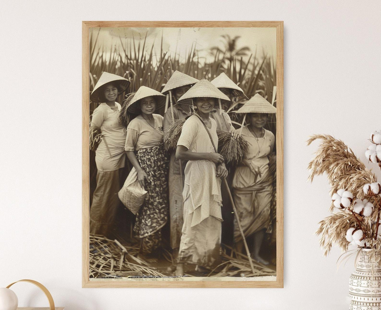 Affiche des Travailleurs du Riz Philippins – Art Vintage de l'Histoire des Philippines