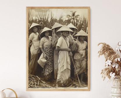 Affiche des Travailleurs du Riz Philippins – Art Vintage de l'Histoire des Philippines