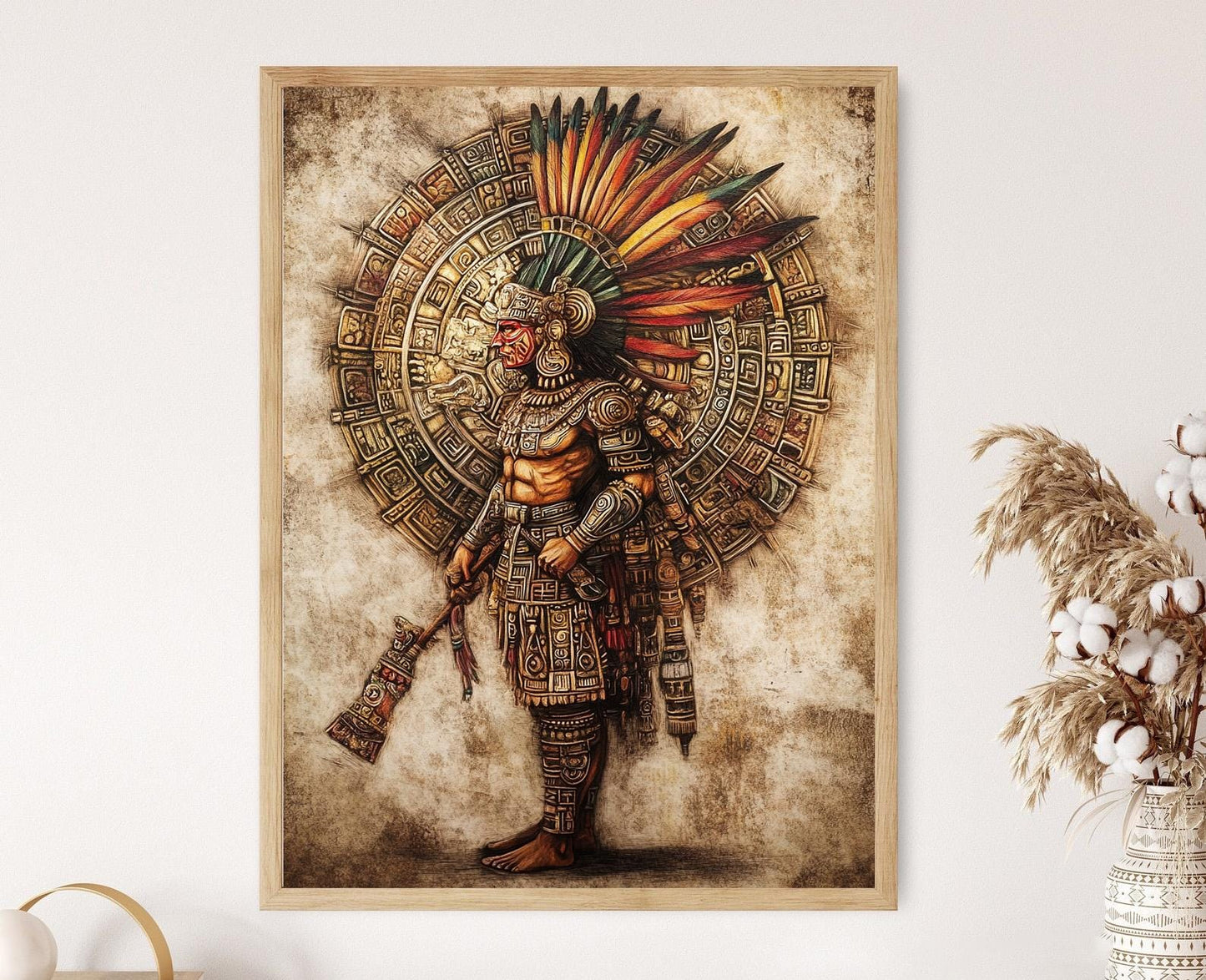 Affiche Huitzilopochtli – Poster Art de la Guerre Aztèque