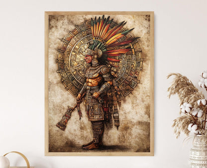 Affiche Huitzilopochtli – Poster Art de la Guerre Aztèque