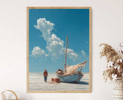 Affiche Art Pêcheur du Gujarat – Dhow sur la Côte du Kutch